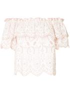 Aje. Embroidered Off Shoulder Blouse - White