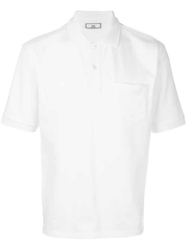 Ami Paris Oversized Polo Shirt - White