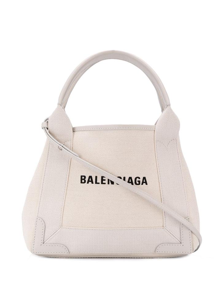 Balenciaga Navy Cabas Xs Tote Bag - Neutrals