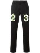 Off-white Numbers Print Slim-fit Jeans, Men's, Size: 32, Black, Cotton/spandex/elastane