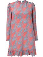Horror Vacui Rose Print Dress - Orange