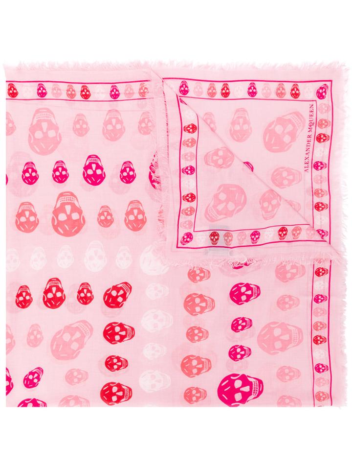 Alexander Mcqueen Classic Skull Scarf - Pink & Purple