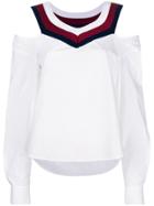 T By Alexander Wang Cut-detail Flared Blouse - White