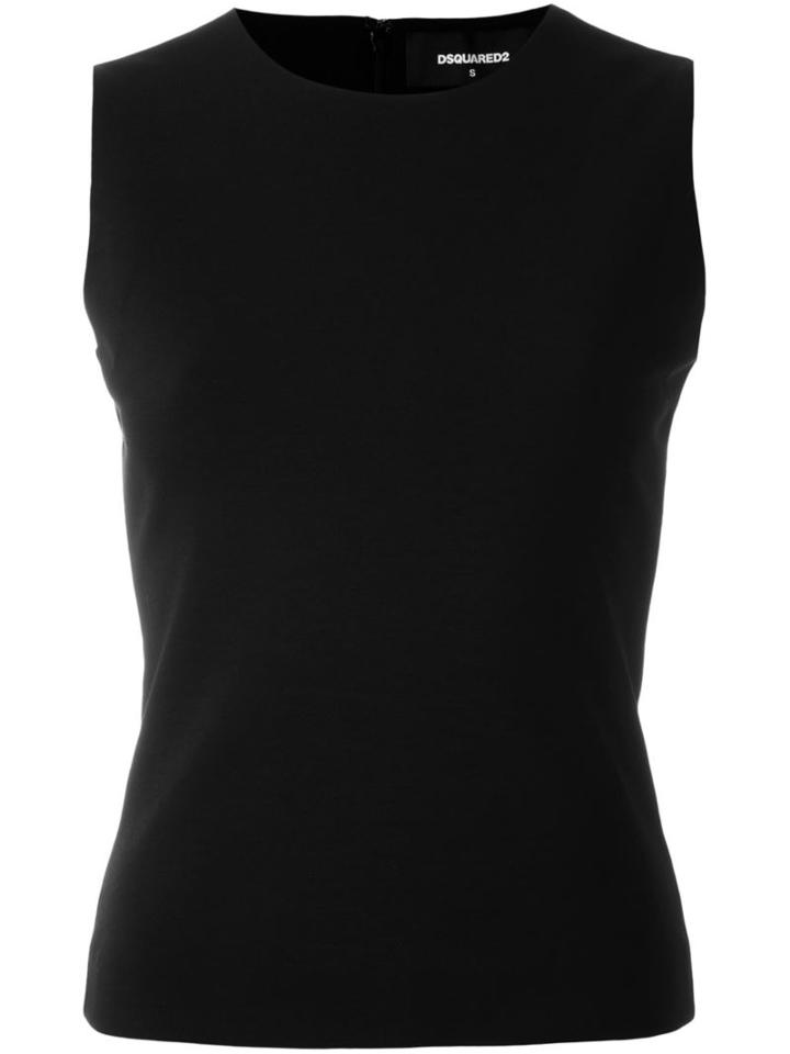 Dsquared2 Sleeveless Fitted Top, Women's, Size: Large, Black, Polyamide/spandex/elastane/virgin Wool