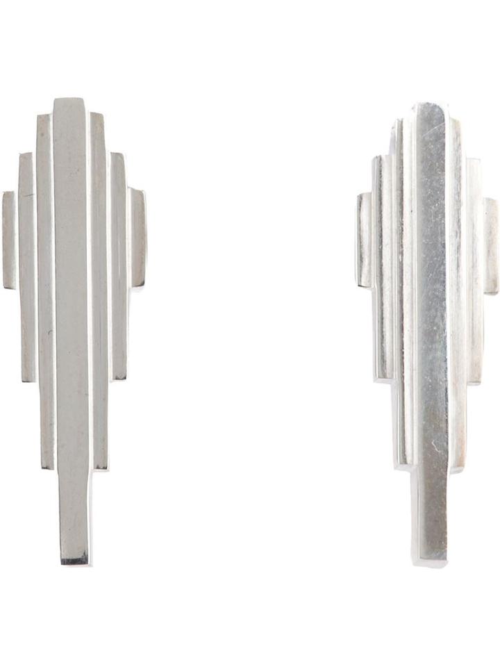 Clarice Price Thomas Antumbra Wing Lobe Earrings, Women's, Metallic, Silver