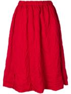 Comme Des Garçons Creases Midi Skirt - Red