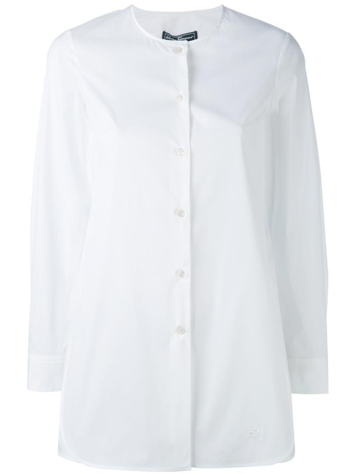 Salvatore Ferragamo Collarless Shirt - White