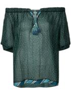 Talitha - Crisscross Cold-shoulder Top - Women - Silk/cotton - M, Green, Silk/cotton