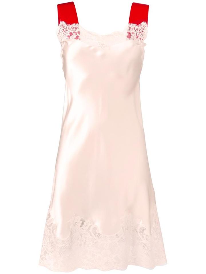Givenchy Contrast Strap Lace Dress, Women's, Size: 36, Pink/purple, Silk/cotton/polyamide