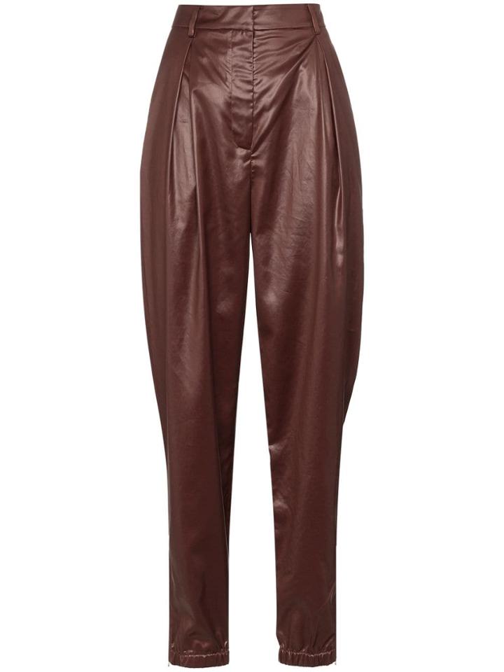 Tibi High-waisted Elasticated-cuff Trousers - Red