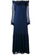 P.a.r.o.s.h. - Shock Maxi Dress - Women - Silk/polyester - Xl, Blue, Silk/polyester