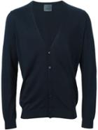 Laneus V-neck Cardigan, Men's, Size: 52, Blue, Silk/cashmere