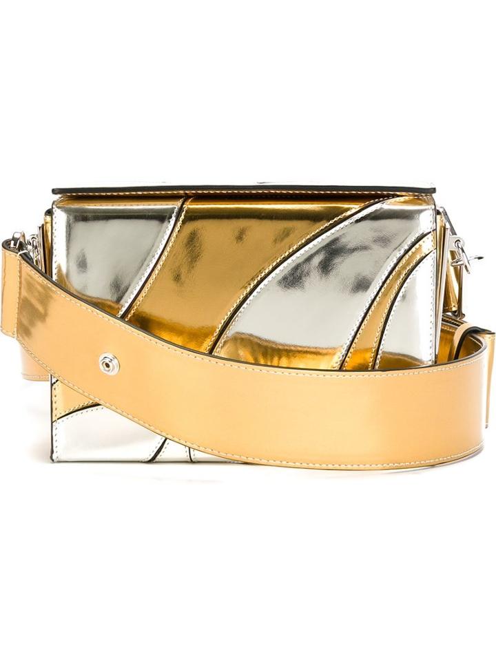 Marni Box Shoulder Bag, Women's, Grey, Calf Leather