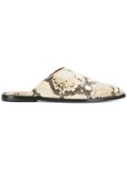 Atp Atelier Snakeskin Print Slippers - Nude & Neutrals