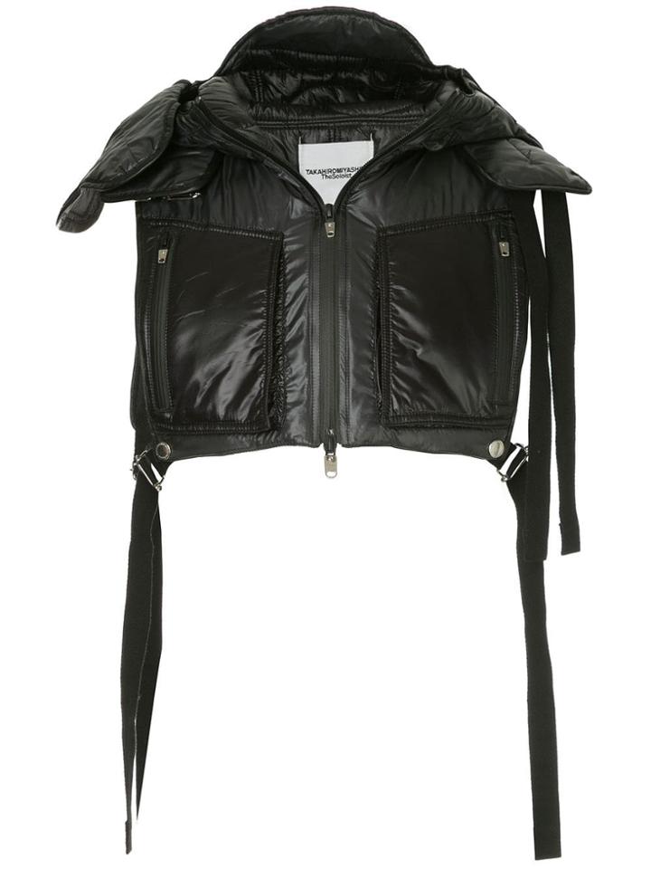 Takahiromiyashita The Soloist Cropped Padded Vest - Black