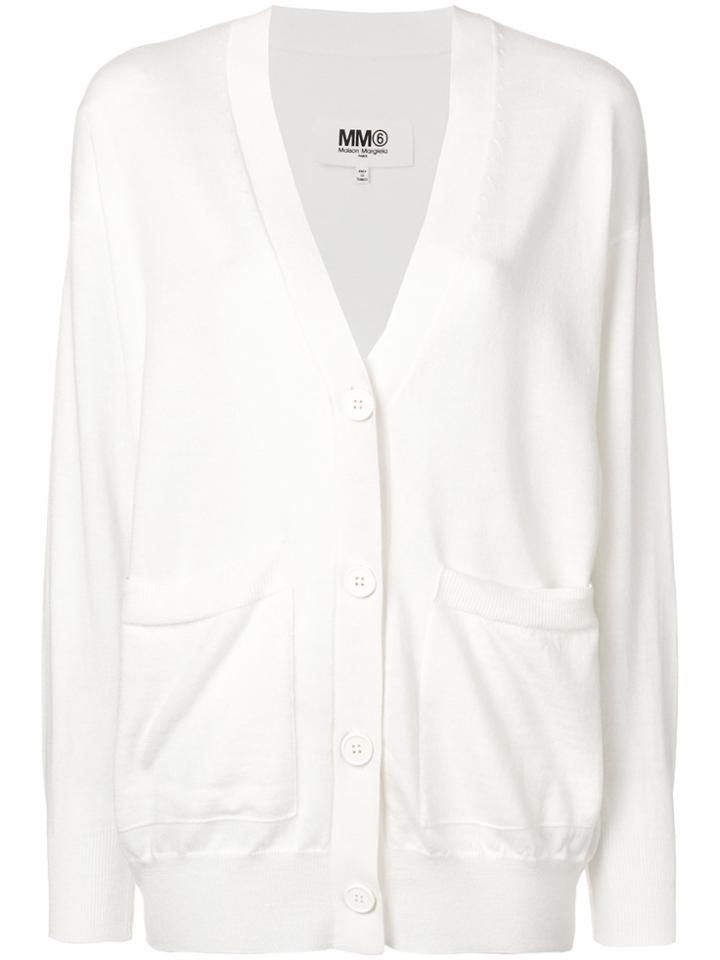 Mm6 Maison Margiela V-neck Cardigan - White