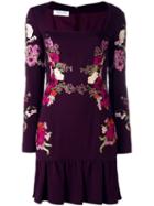 Zuhair Murad Floral Print Dress, Women's, Size: 42, Red, Viscose/spandex/elastane