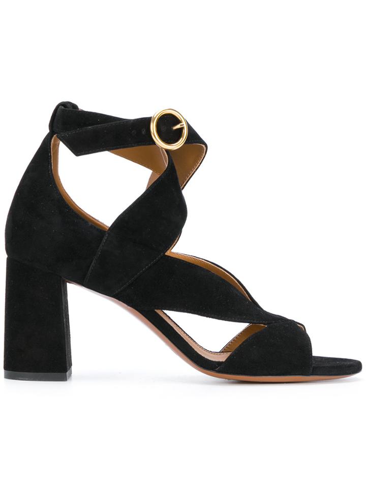 Chloé Graphic Leaves Sandals - Black