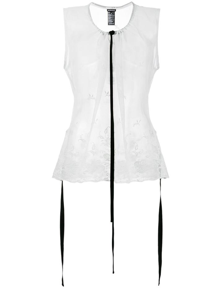 Ann Demeulemeester Mildred Ecru Lace Tank Top - Black