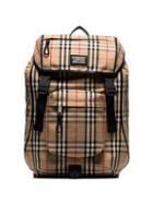 Burberry Check Print Backpack - Neutrals