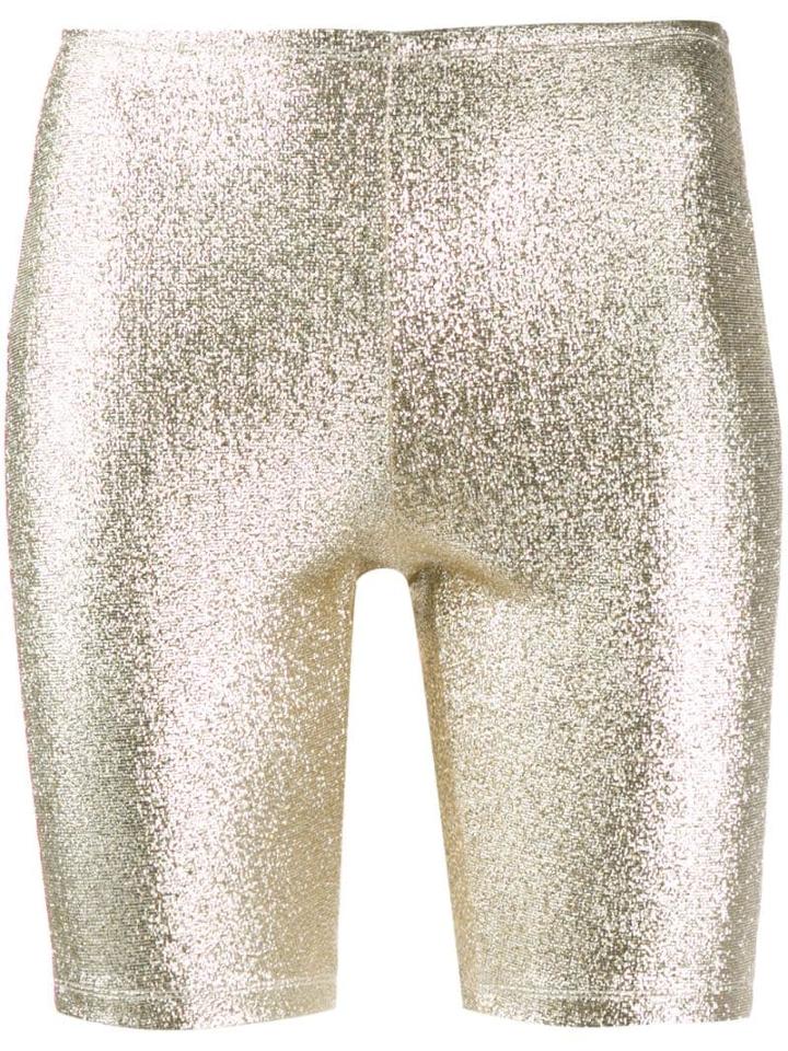 Paco Rabanne Metallic Cycling Shorts - Gold