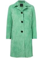 Theory Single-breasted Button Coat - Green