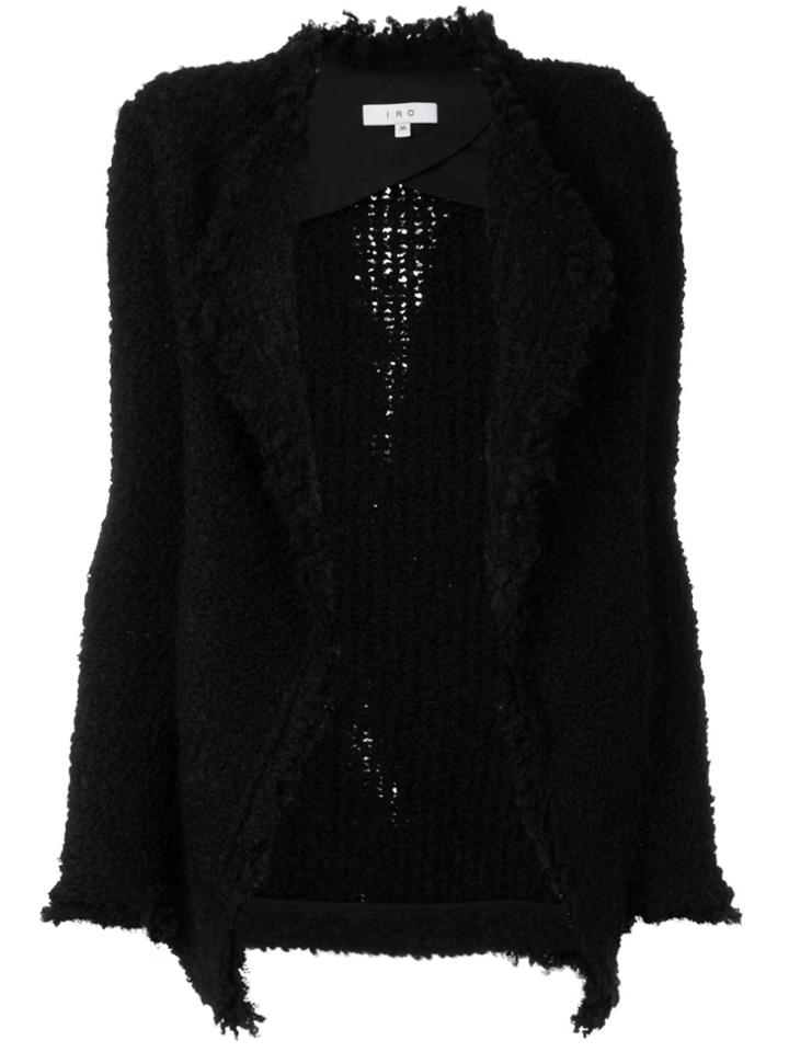 Iro Shawl Collar Open Cardi-coat - Black