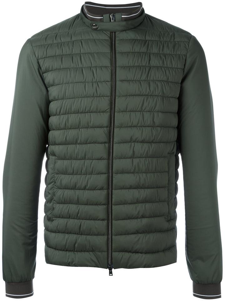 Herno Zip Up Padded Jacket, Men's, Size: 48, Green, Polyamide/polyurethane