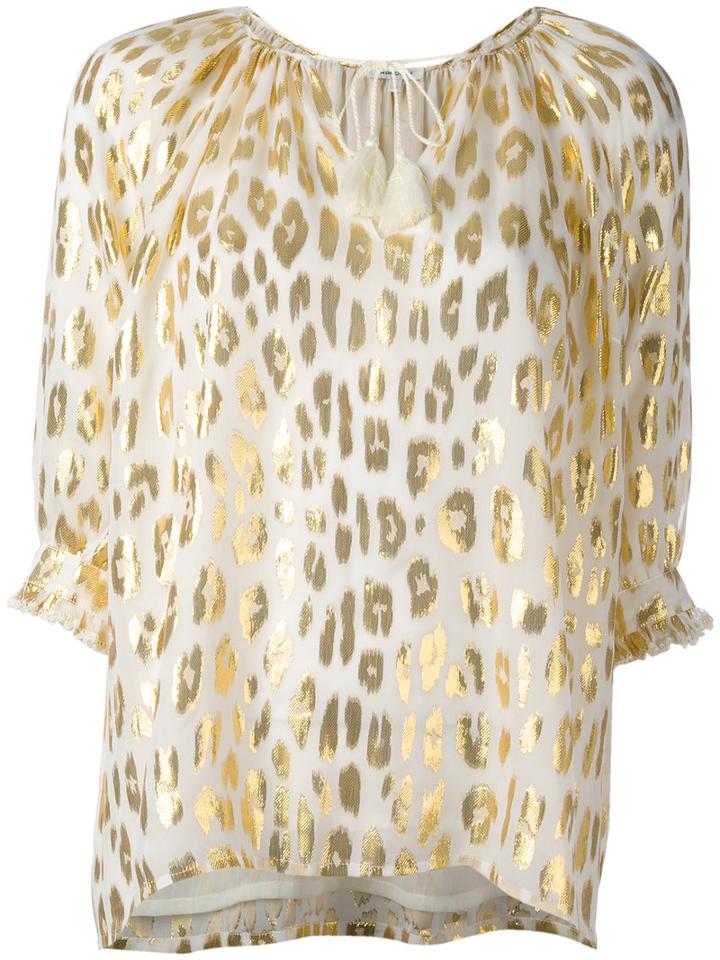 Manoush - Metallic Animal Print Blouse - Women - Silk/polyester/metallic Fibre - 38, Nude/neutrals, Silk/polyester/metallic Fibre