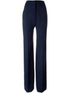 Calvin Klein Collection Wide Leg Trousers, Women's, Size: 40, Blue, Acetate/viscose/spandex/elastane/silk