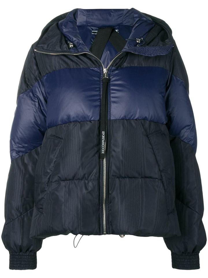 Sport Max Code Hooded Feather Down Jacket - Blue