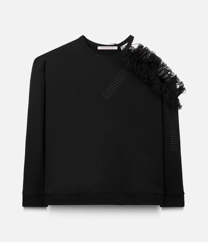 Christopher Kane Cut-away Sweatshirt With Frill