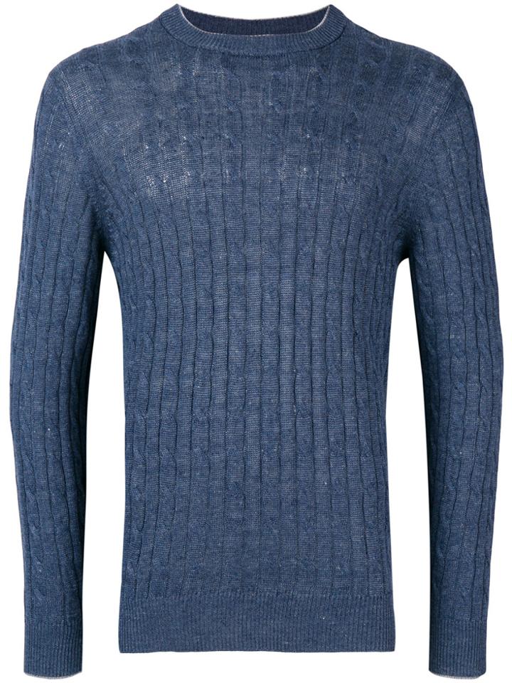 Brunello Cucinelli Cable Knit Jumper - Blue