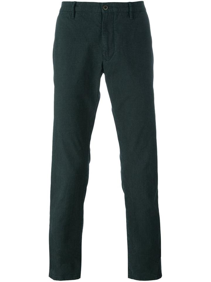 Incotex Slim Fit Trousers, Men's, Size: 36, Green, Cotton
