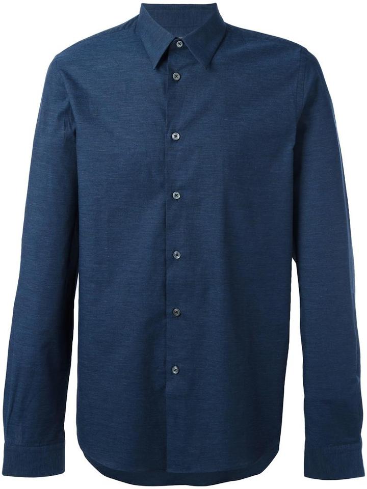 Ps By Paul Smith Jacquard Roll Sleeve Shirt, Men's, Size: Large, Blue, Cotton