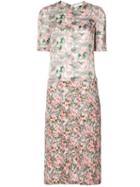 Julien David - Floral Print Dress - Women - Silk/cotton - Xs, Pink/purple, Silk/cotton
