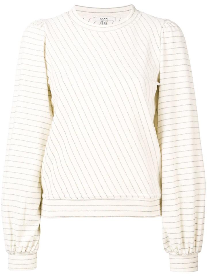 Ganni Hawley Puff Sleeve Sweatshirt - White