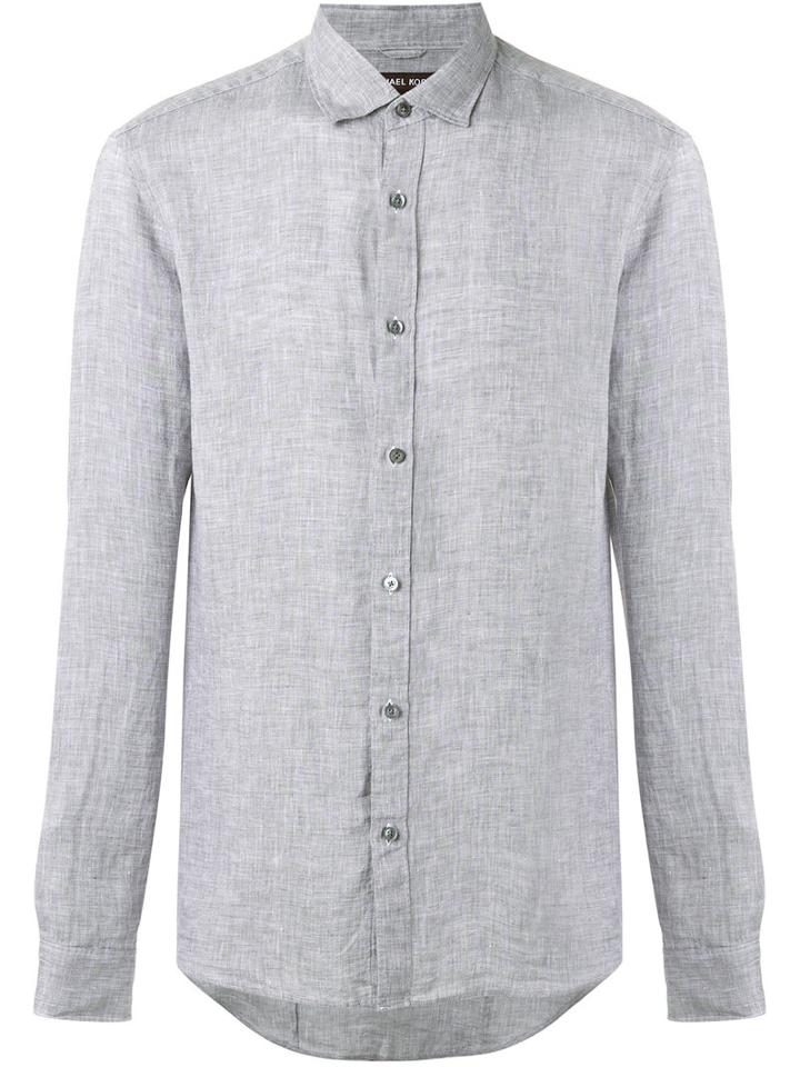 Michael Kors Chambray Shirt, Men's, Size: Medium, Grey, Linen/flax