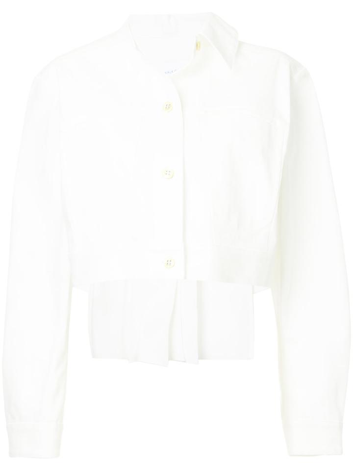 Walk Of Shame Cropped Button Jacket - White