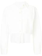 Walk Of Shame Cropped Button Jacket - White