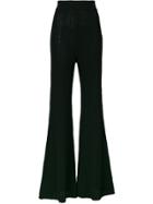 Balmain High Waisted Flared Trousers - Black
