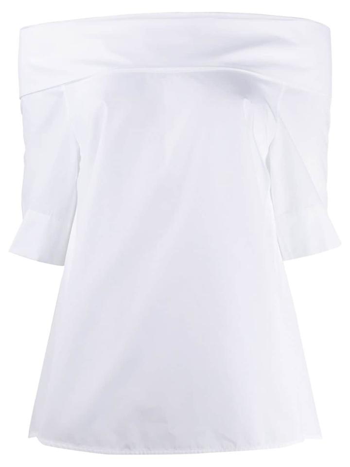 Aspesi Off Shoulder Longline Blouse - White
