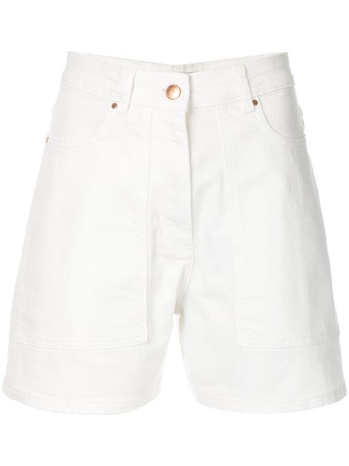 Aalto High-waisted Denim Shorts - White