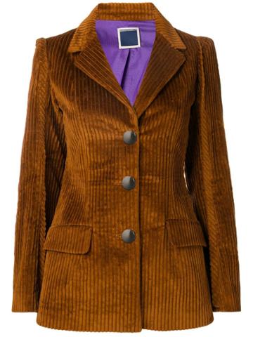 Marco Rambaldi Ribbed Velvet Blazer - Brown