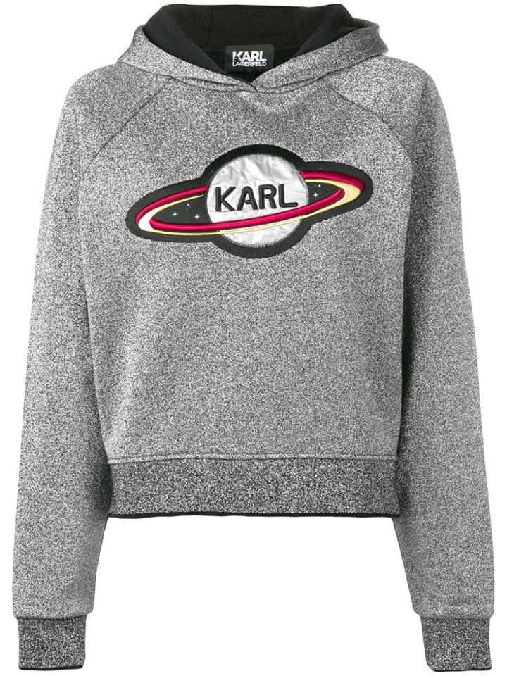 Karl Lagerfeld Space Karl Cropped Hoodie - Grey