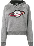 Karl Lagerfeld Space Karl Cropped Hoodie - Grey