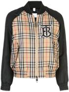 Burberry Monogram Motif Vintage Check Bomber Jacket - Brown