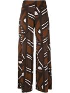 Labo Art - Geometric Trousers - Women - Cotton/spandex/elastane - 1, Brown, Cotton/spandex/elastane