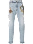 Dolce & Gabbana Crest Patch Jeans - Blue