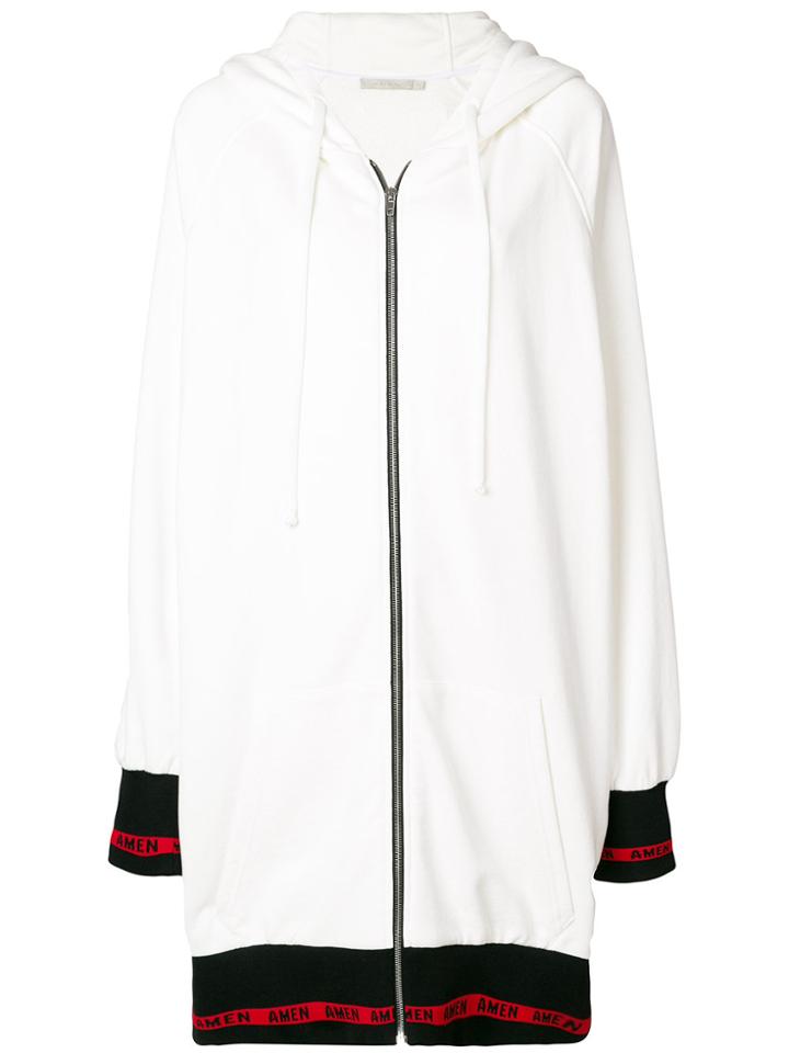 Amen Beaded Logo Oversized Hoodie - White